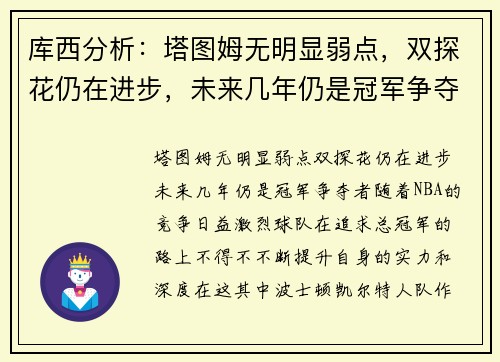 库西分析：塔图姆无明显弱点，双探花仍在进步，未来几年仍是冠军争夺者